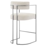 Huron Curved Back Fabric and Metal Counter Stool - Image 5