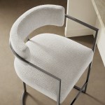 Huron Curved Back Fabric and Metal Counter Stool - Image 2