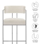 Huron Curved Back Fabric and Metal Counter Stool - Image 10