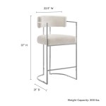 Huron Curved Back Fabric and Metal Counter Stool - Image 9