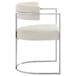 Huron Curved Back Fabric and Metal Dining Accent Chair - Image 7