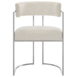 Huron Curved Back Fabric and Metal Dining Accent Chair - Image 4