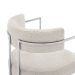 Huron Curved Back Fabric and Metal Dining Accent Chair - Image 3