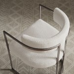 Huron Curved Back Fabric and Metal Dining Accent Chair - Image 2