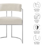 Huron Curved Back Fabric and Metal Dining Accent Chair - Image 10