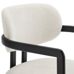 Elio Barrel Fabric and Metal Dining Chair - Image 3
