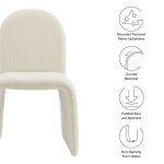 Junia Boucle Upholstered Arch Armless Dining Chair - Image 10