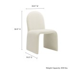 Junia Boucle Upholstered Arch Armless Dining Chair - Image 9