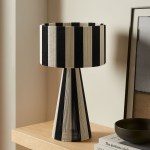 Renae Handwoven Cotton Thread Striped Table Lamp - Image 18