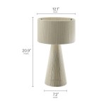 Gia Handwoven Cotton Thread Striped or Plain Table Lamp - Image 49