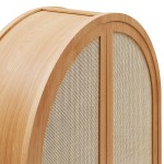 Calista 79" Tall Wide Rattan Arched Storage Cabinet - Image 8