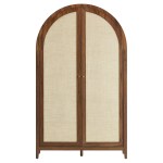 Calista 79" Tall Wide Rattan Arched Storage Cabinet - Image 15