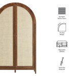 Calista 79" Tall Wide Rattan Arched Storage Cabinet - Image 12