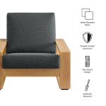 Lirienne Outdoor Patio Aluminum Faux Wood Armchair - Image 9