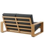 Lirienne Outdoor Patio Aluminum Faux Wood Loveseat - Image 14