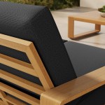 Lirienne Outdoor Patio Aluminum Faux Wood Loveseat - Image 18