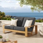 Lirienne Outdoor Patio Aluminum Faux Wood Loveseat - Image 17