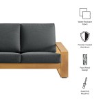 Lirienne Outdoor Patio Aluminum Faux Wood Loveseat - Image 11