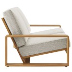 Lirienne Outdoor Patio Aluminum Faux Wood Loveseat - Image 31