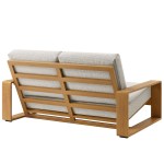 Lirienne Outdoor Patio Aluminum Faux Wood Loveseat - Image 32
