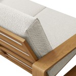 Lirienne Outdoor Patio Aluminum Faux Wood Loveseat - Image 34