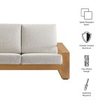 Lirienne Outdoor Patio Aluminum Faux Wood Loveseat - Image 29