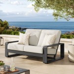 Lirienne Outdoor Patio Aluminum Loveseat - Image 17