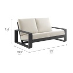 Lirienne Outdoor Patio Aluminum Loveseat - Image 12
