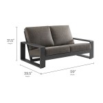 Lirienne Outdoor Patio Aluminum Loveseat - Image 48