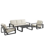 Lirienne 4-Piece Outdoor Patio Aluminum Furniture Set - Image 4