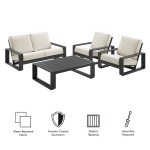 Lirienne 4-Piece Outdoor Patio Aluminum Furniture Set - Image 10