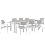 Maine 9 Piece Outdoor Patio Dining Set - Image 2