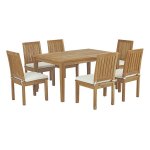 Marina 7 Piece Outdoor Patio Teak Dining Set - Image 2