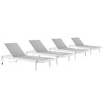 Charleston Outdoor Patio Aluminum Chaise Lounge Chair Set of 4 - Image 2