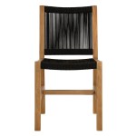 Vienna 5-Piece Outdoor Patio Teak and Rope Dining Set with Armless Chairs - Image 10