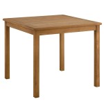 Vienna 34" Square Outdoor Patio Teak Wood Dining Table - Image 2