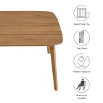 Vienna 46" Square Outdoor Patio Teak Wood Dining Table - Image 3