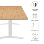 Gavelston 91" Outdoor Patio Aluminum Dining Table - Image 19