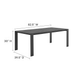 Tahoe Rectangular Outdoor Patio Aluminum Dining Table - Image 4
