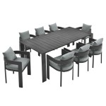 Tahoe 9-Piece Outdoor Patio Aluminum Dining Set - Image 27