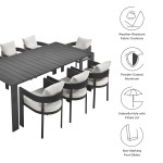 Tahoe 9-Piece Outdoor Patio Aluminum Dining Set - Image 47