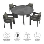 Tahoe 5-Piece Outdoor Patio Aluminum Dining Set - Image 3