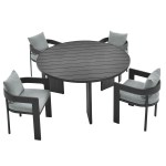 Tahoe 5-Piece Outdoor Patio Aluminum Dining Set - Image 25