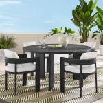 Tahoe 5-Piece Outdoor Patio Aluminum Dining Set - Image 52