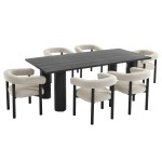 Nautica 7-Piece Rectangular Outdoor Patio Aluminum Dining Table and Chairs Set - Image 30