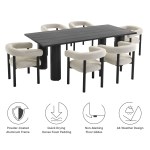 Nautica 7-Piece Rectangular Outdoor Patio Aluminum Dining Table and Chairs Set - Image 32