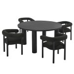 Nautica 5-Piece Round Outdoor Patio Aluminum Dining Table and Chairs Set - Image 2