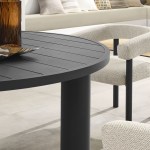 Nautica 5-Piece Round Outdoor Patio Aluminum Dining Table and Chairs Set - Image 36