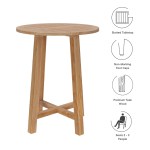 Wellspring 3-Piece Outdoor Patio Teak Wood Bar Set - Image 7