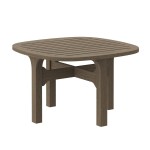 Saratoga Square Outdoor Patio Teak Wood Side Table - Image 2